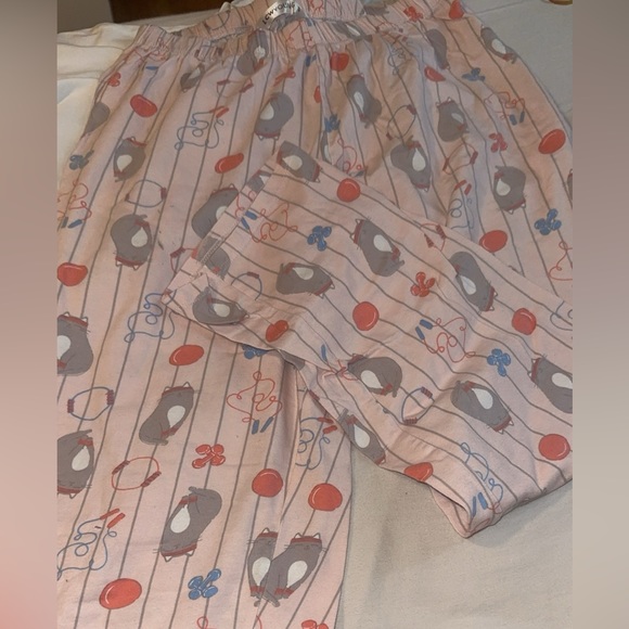 Cat Pilates Design Cotton Pajamas Set size Small So Cute. Adult or Kid - Picture 4 of 7